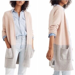 Madewell Soft 🩶🩷 Pink & Gray 🩶🩷 Kent Open Cardigan - S